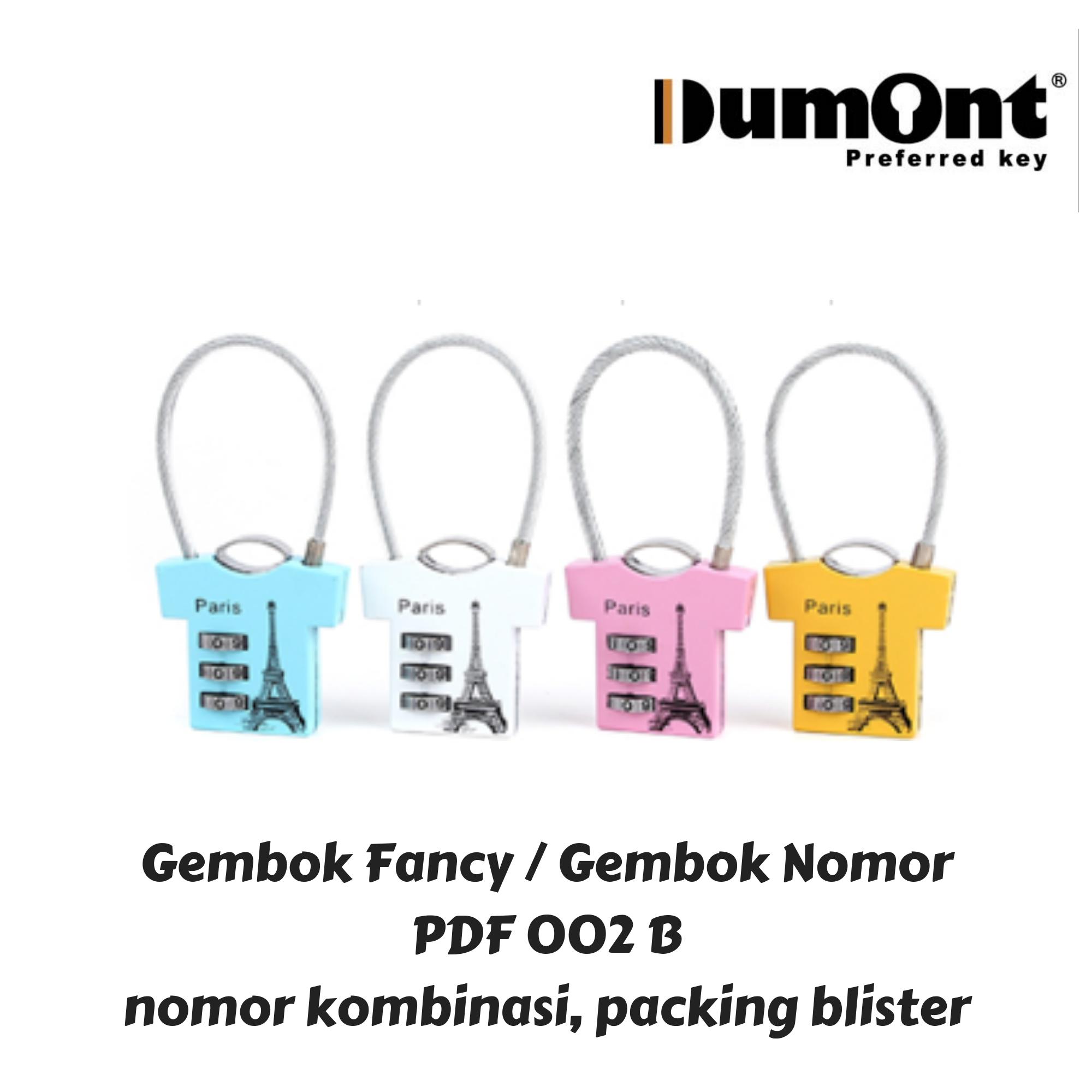 Dumont Gembok Fancy Nomor Koper PDF002 A & B Blister Packing Kombinasi Nomor Warna Random