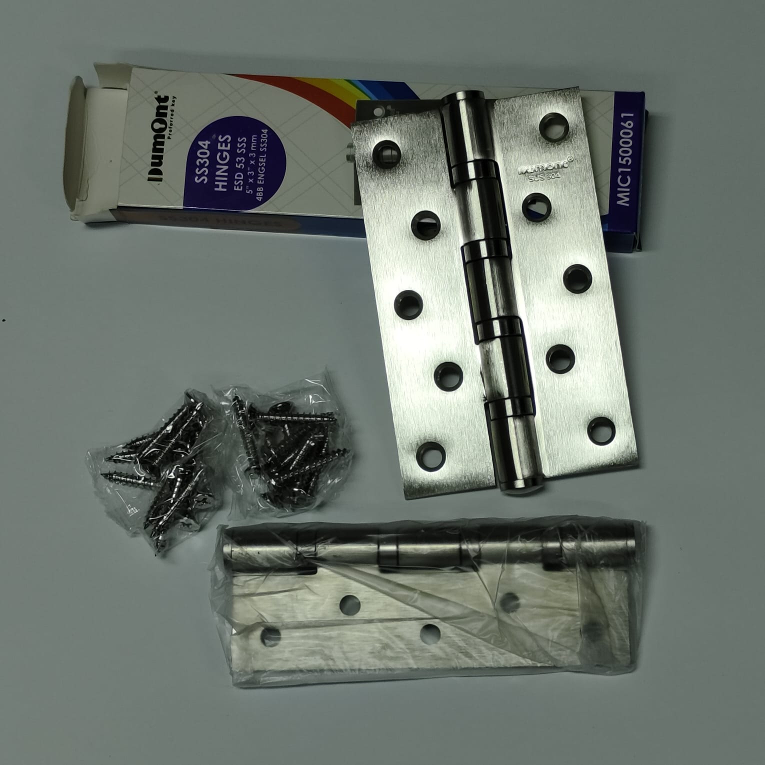 Dumont Engsel Pintu Stainless 5" x 3" x 3mm 4 Ball Bearing ESD53 Satin Finish untuk Pintu Berat hingga 60kg