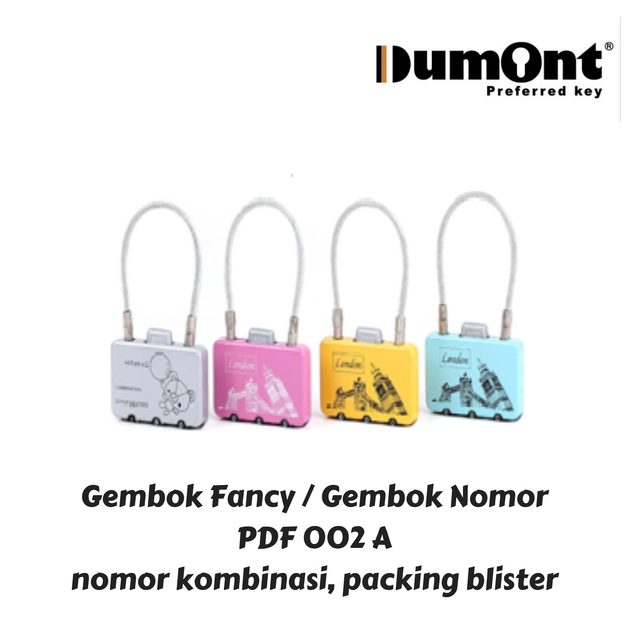 Dumont Gembok Fancy Nomor Koper PDF002 A & B Blister Packing Kombinasi Nomor Warna Random