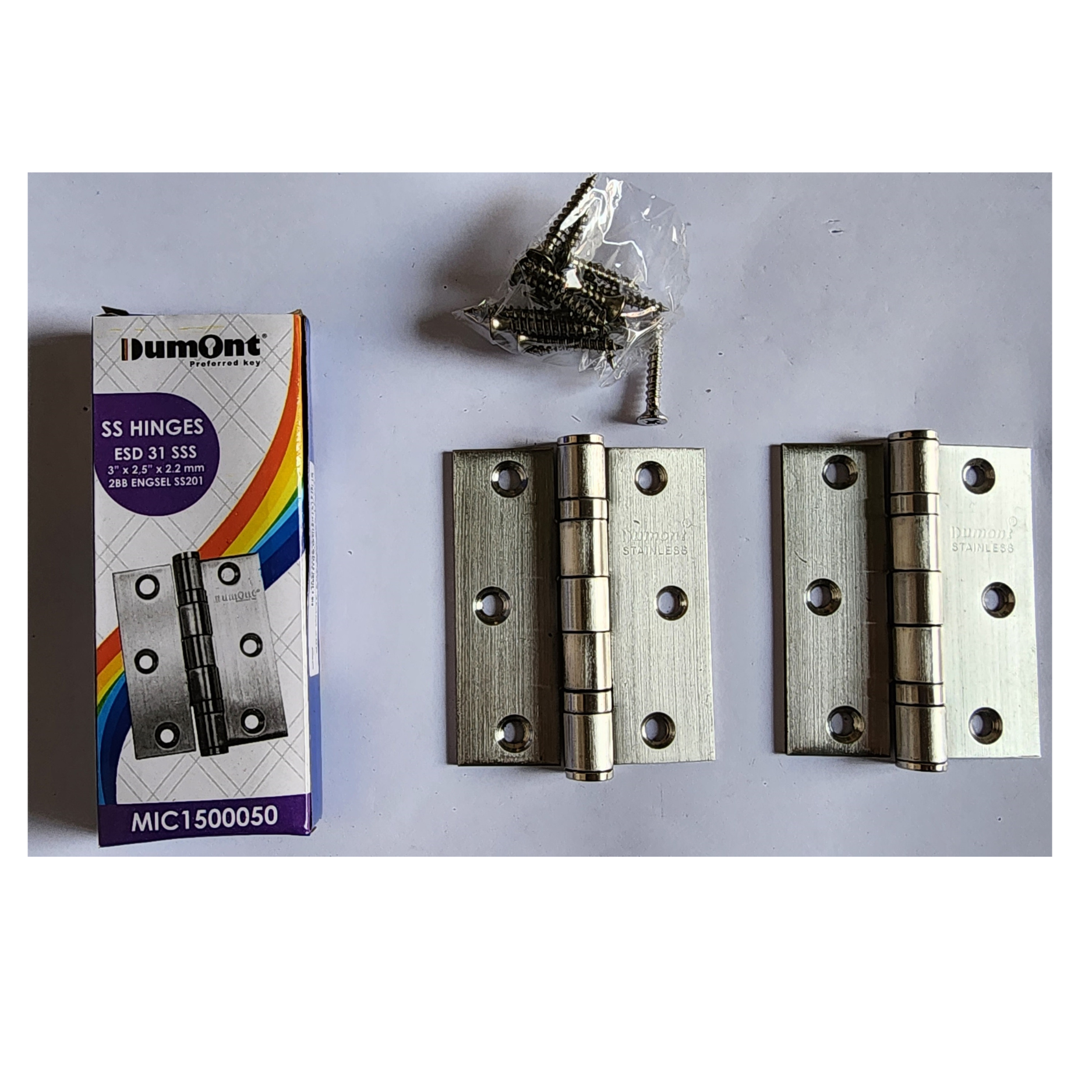 Dumont Engsel Jendela Stainless 3" x 2.5" x 2.2mm ESD31 2 Ball Bearing SUS201 Satin Finish