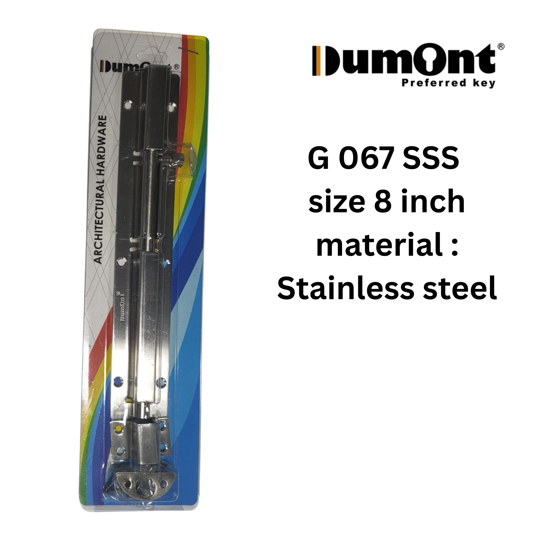 Dumont Grendel STAINLESS Ukuran 2" 3" 8" 12" Model G 067 SSS Warna Satin SS Cocok Untuk Pintu Dan Jendela Pengunci Tambahan