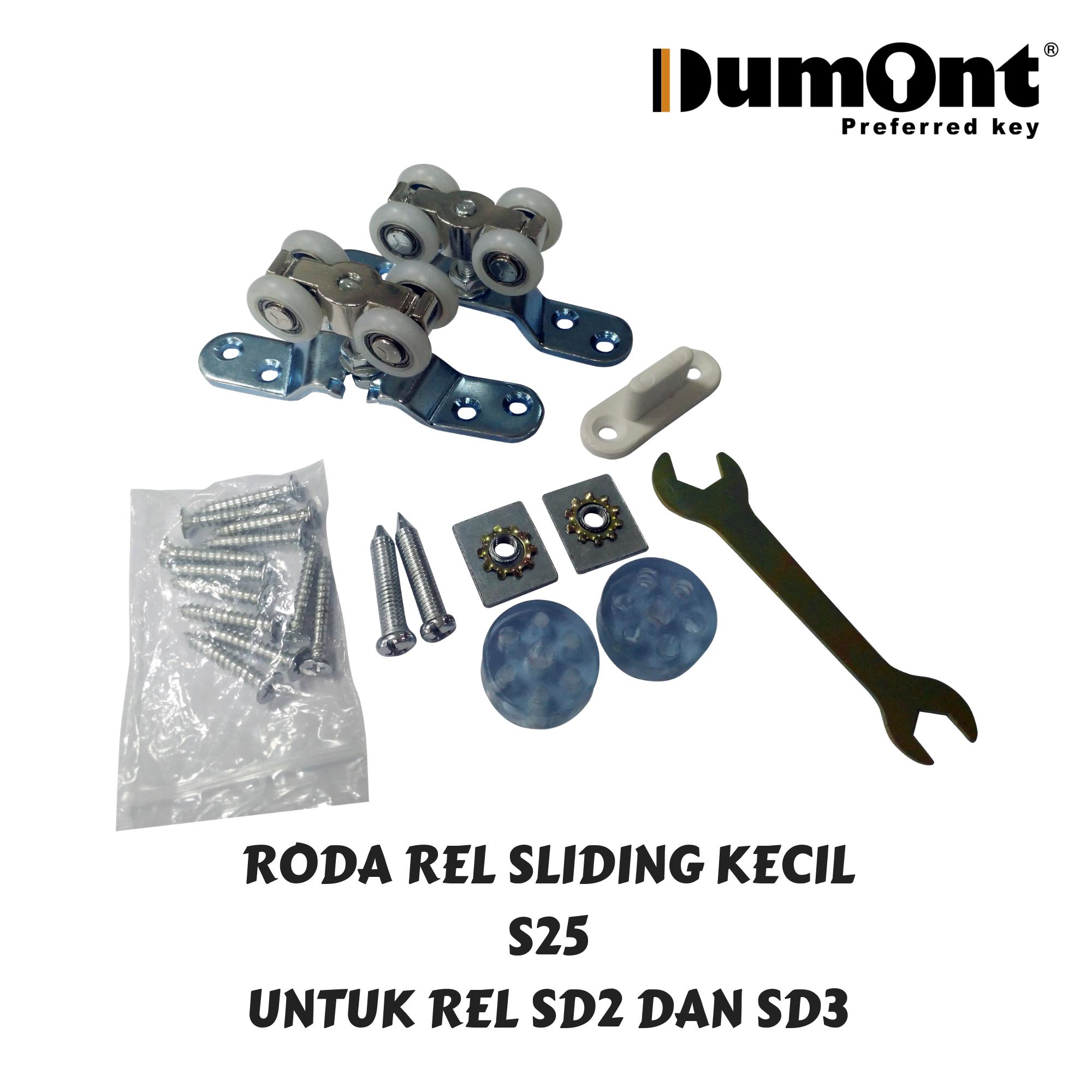 Dumont Rel Sliding Pintu Geser Panjang 1.8 M Kecil Set SD3 Include Roda Breket