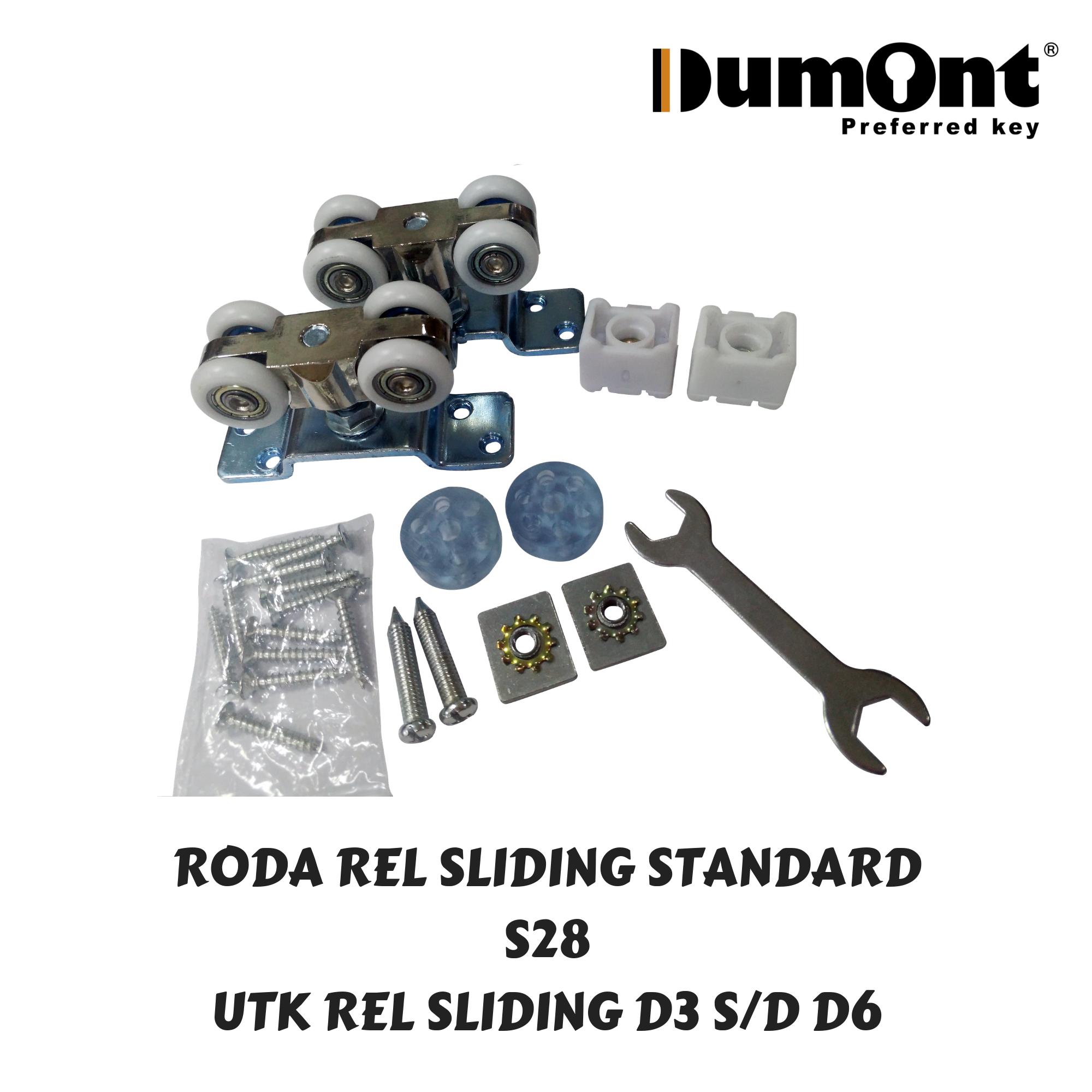 Dumont Roda Rel Sliding Standard S28 Utk Rel Sliding Diameter 22 8 Mm Lengkap Stopper Door Guide