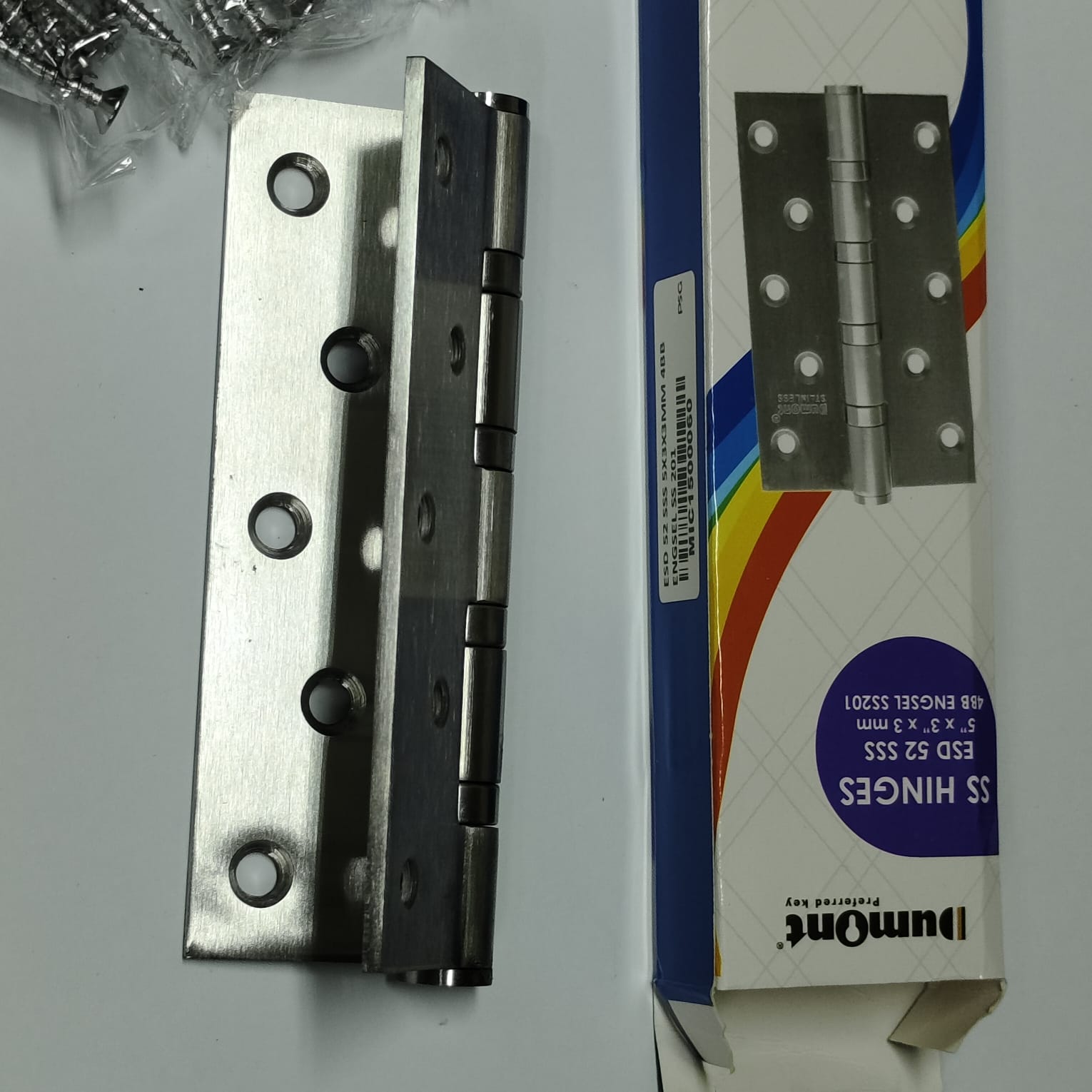 Dumont Engsel Pintu Stainless 5" x 3" x 3mm 4 Ball Bearing ESD52 Satin Finish untuk Pintu Berat hingga 60kg