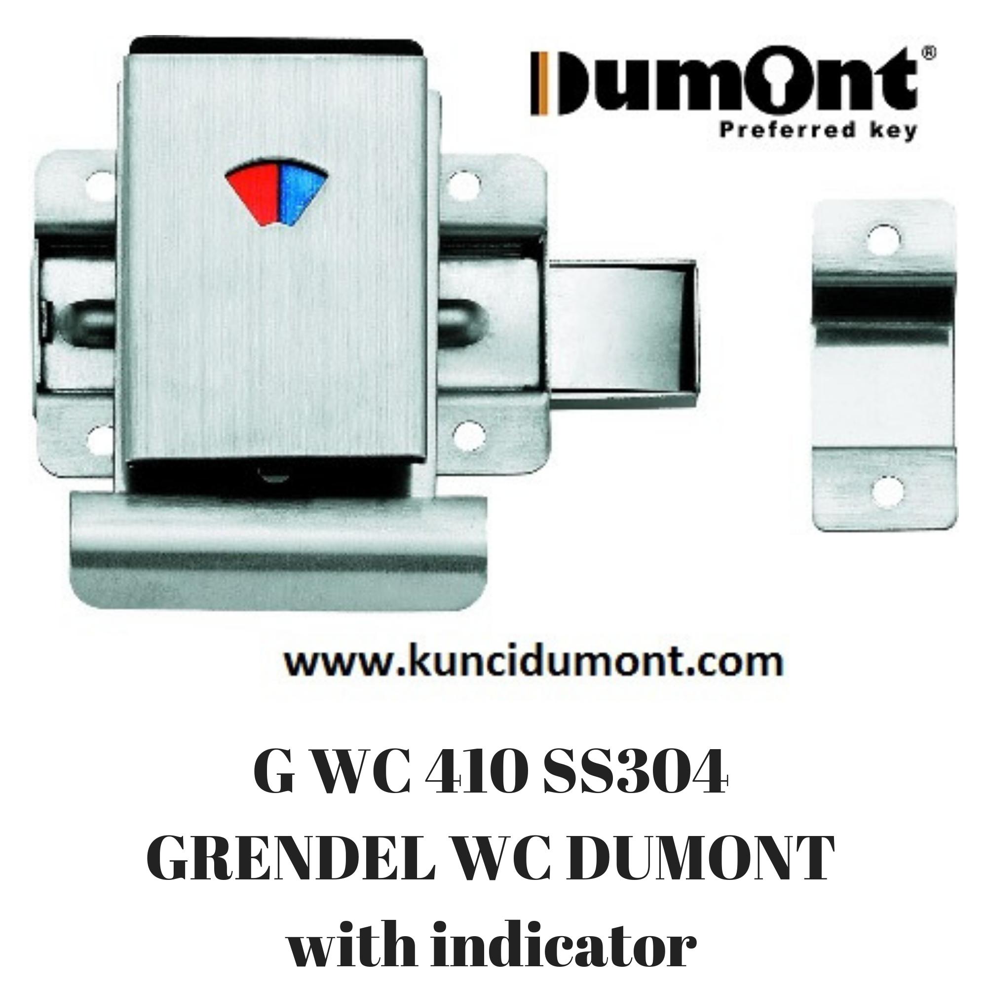 Dumont GWC 410 SS304 Grendel WC dengan Indikator dan Handle Baja Tahan Lama Cocok untuk Pintu WC Public di Hotel Mal High Risk Building