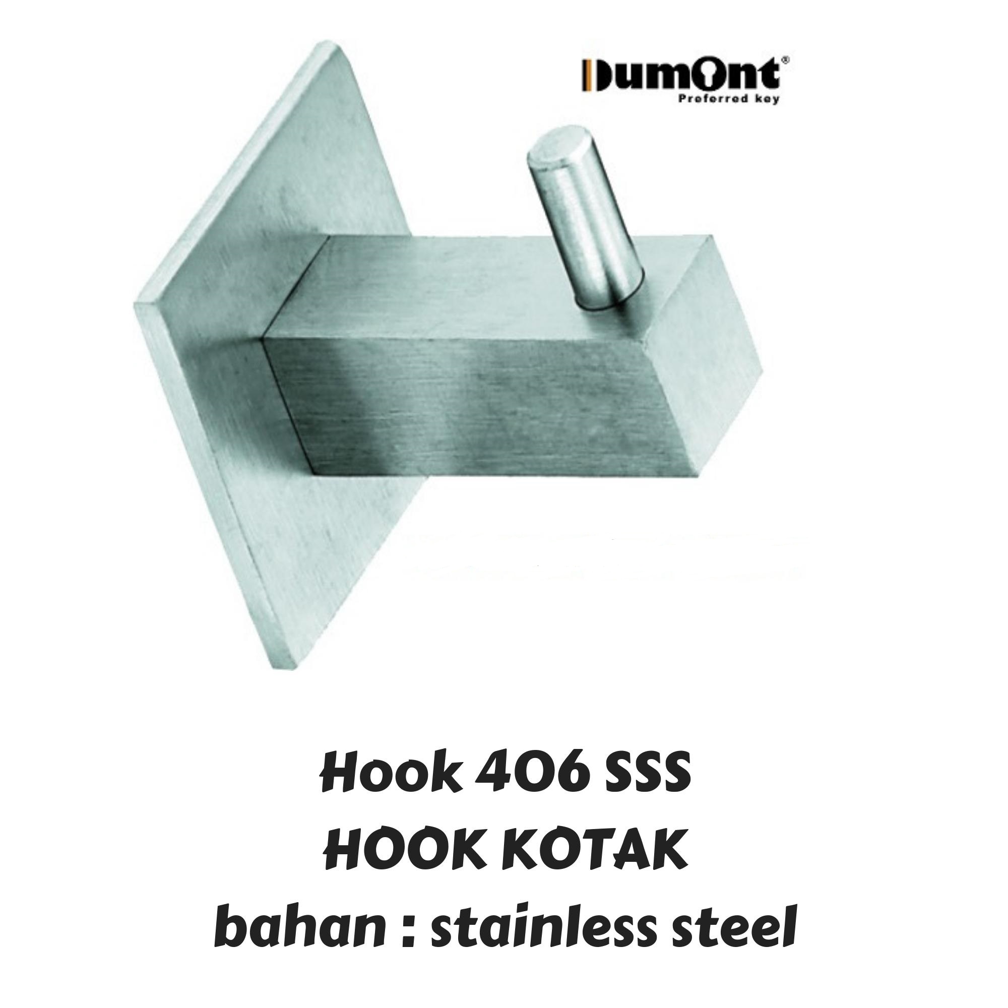 Hook gantungan baju toilet hotel kotak 1 gait SUS304 Hook 406 SS merk DUMONT