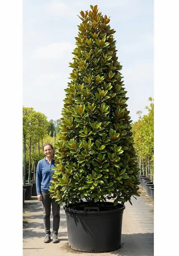 Magnolia grandiflora en Cono: La Escultura Viviente para un Jardín de Prestigio