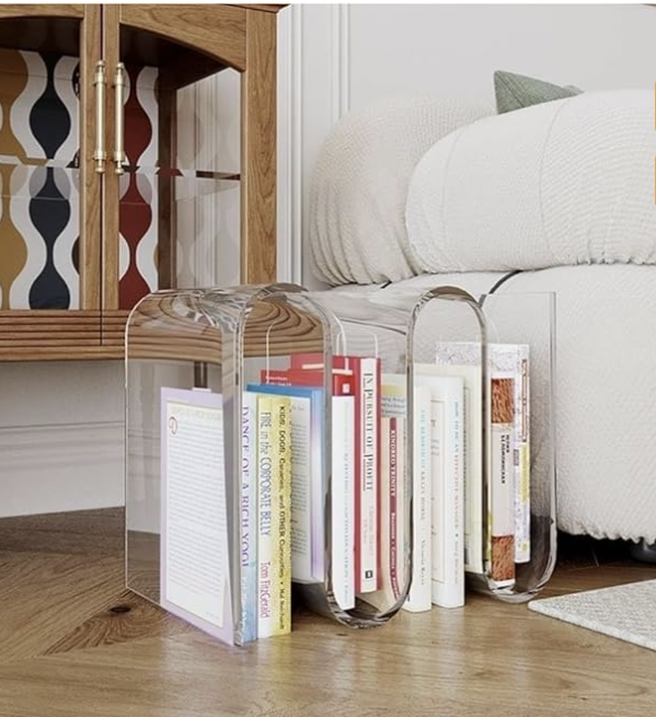 Modern Transparent Acrylic Magazine Rack