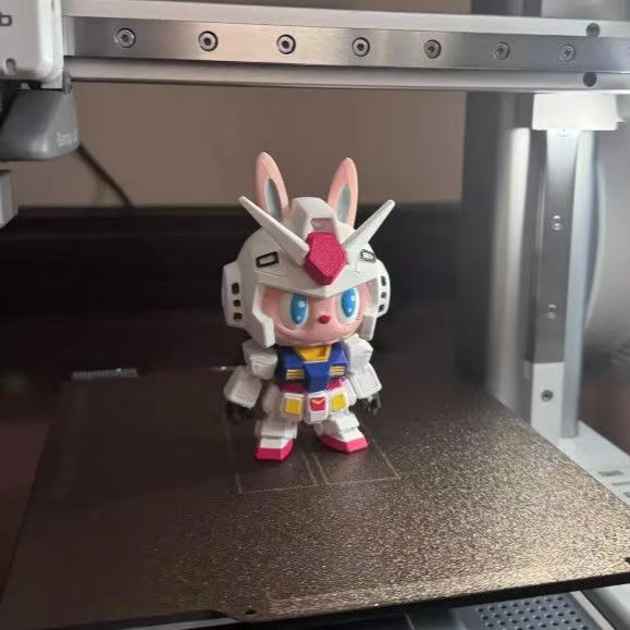3D Printed Gundam LABUBU Creative Toy Desktop Ornament 11cm