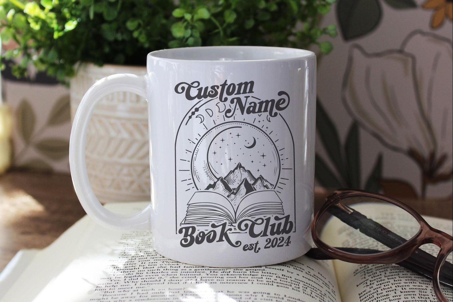 Custom Book Club Mug, Personalized Bookworm Gift, Reader Mug, Booktok, Book Lovers, Romantasy Readers, Light Academia, Bookish Gifts,