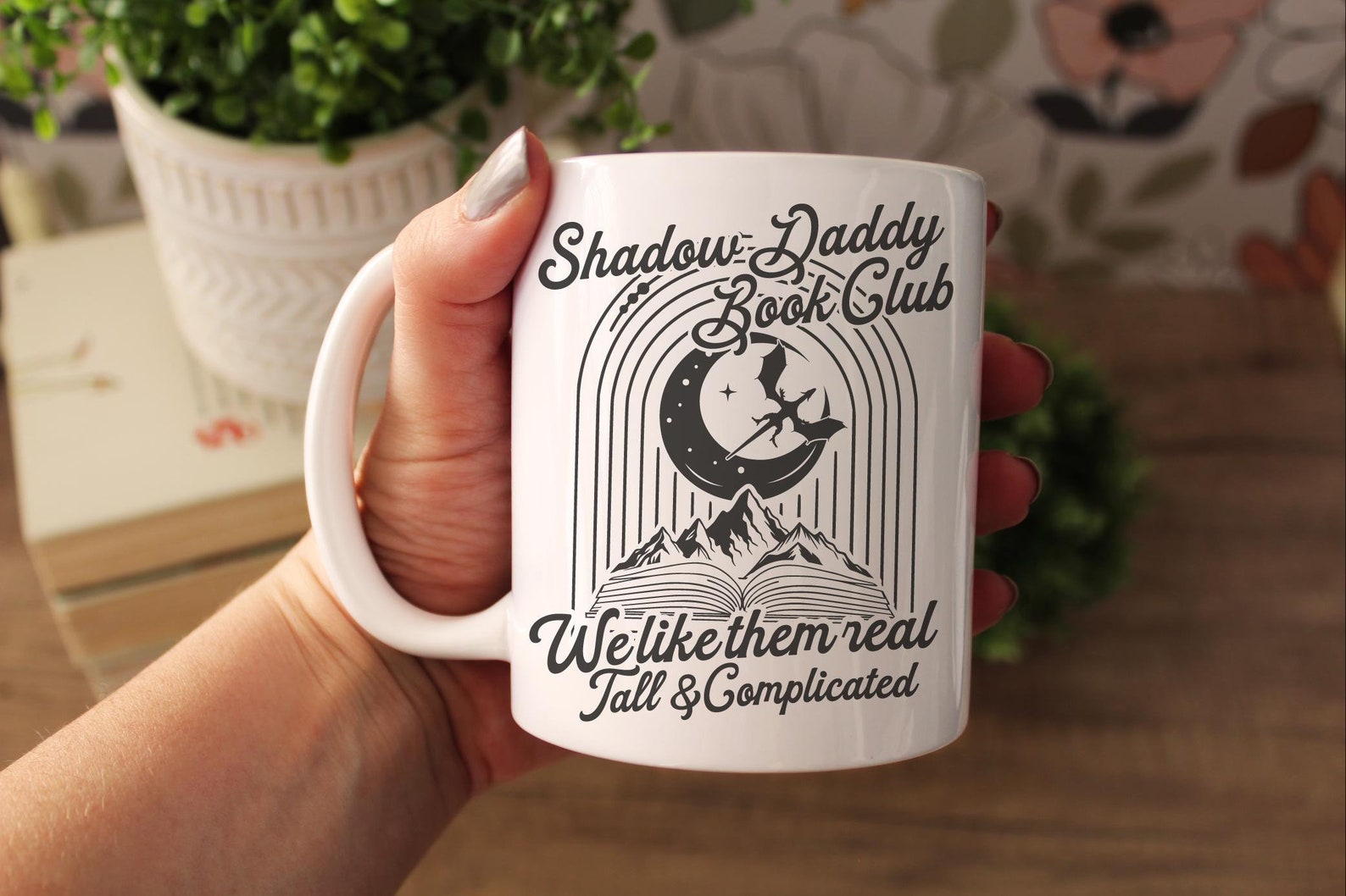 Shadow Daddy Book Club Bookish Mug, Book Trope Gift, Funny Bookish Mug, Romantasy Reader, Light Academia, Smut Reader, Romantasy, Bookworm