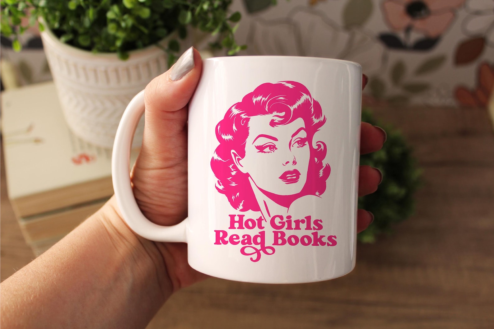 Hot Girls Read Books Mug, Light Academia, Bookish Gifts, Bookworm, Reader Mug, Booktok, Book Lovers Gift, Morally Grey, Romantasy Readers