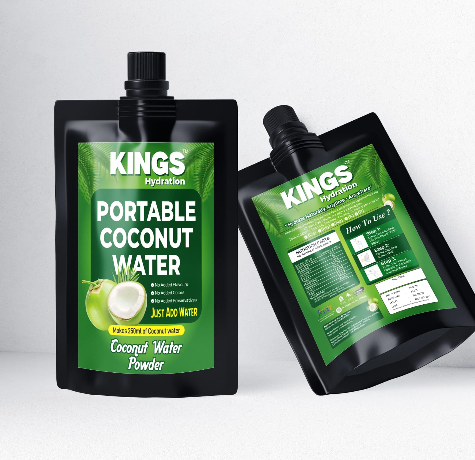 Kings Hydration Portable Coconut Water (Pack of 10)