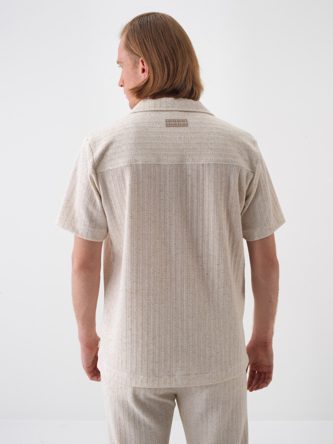 Natural Regular Fit Linen T-Shirt