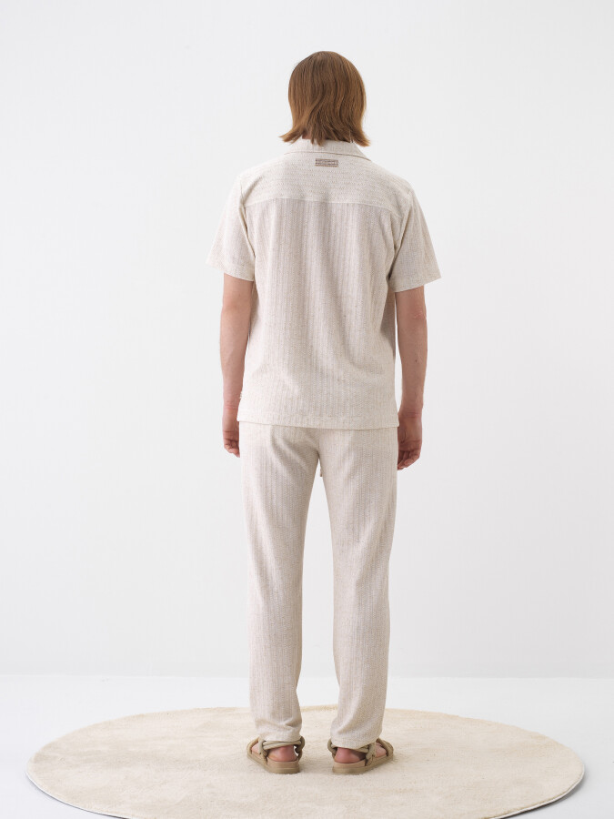 Natural Regular Fit Linen T-Shirt