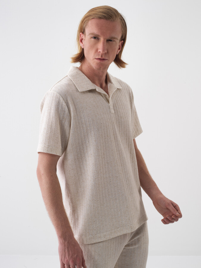Natural Regular Fit Linen T-Shirt