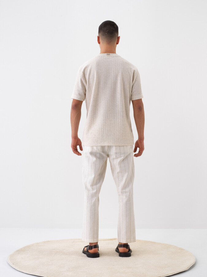 Natural Regular Fit Linen T-Shirt