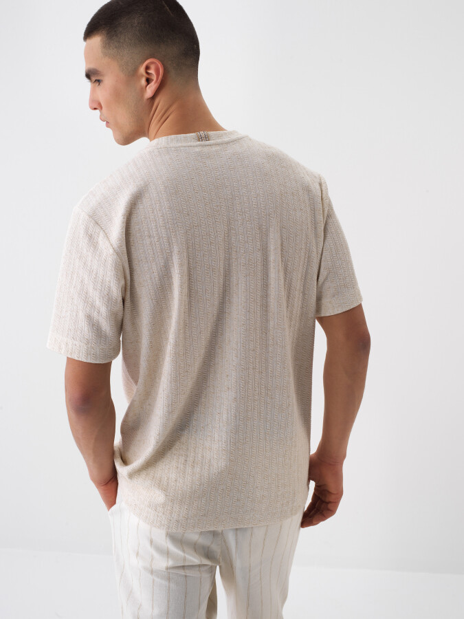 Natural Regular Fit Linen T-Shirt