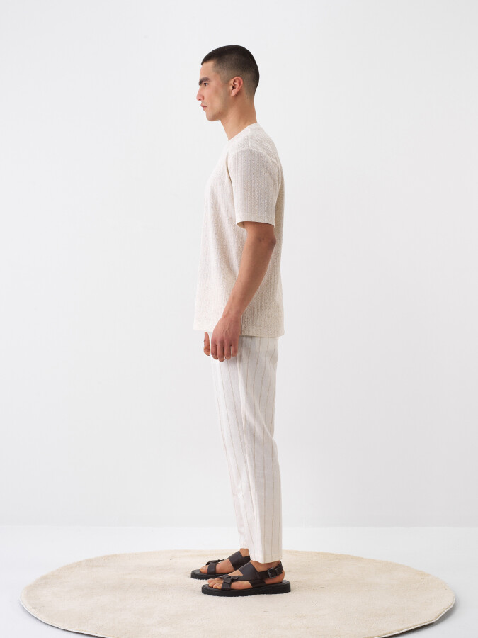 Natural Regular Fit Linen T-Shirt