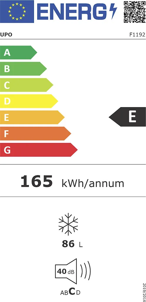 Uusi 86L UPO kaappipakastin