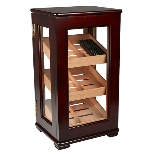 Desktop Vertical Display Humidor Brown