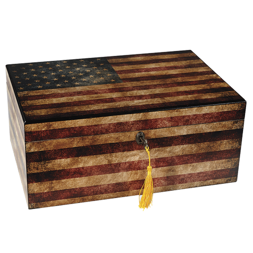 American Flag Wooden Storage Box