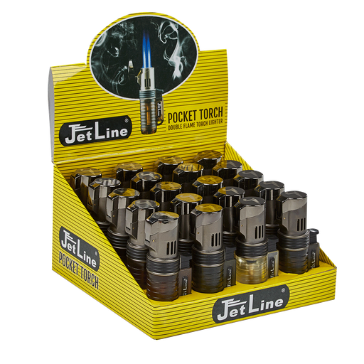 JetLine Pocket Torch Double Flame Torch Lighter Display
