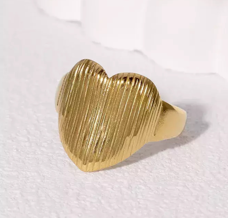 ANILLO RETRO HEART GOLD