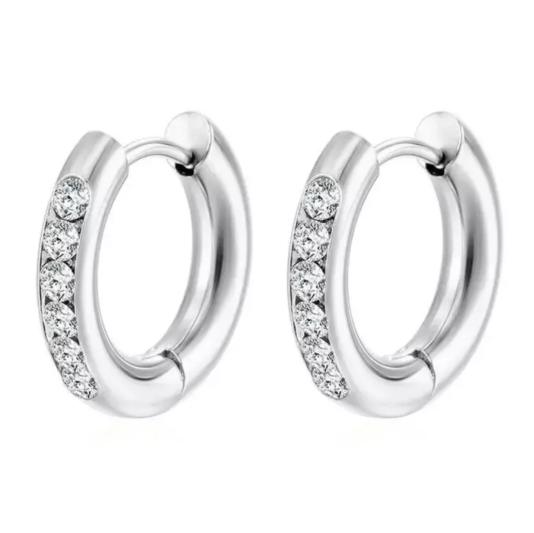 AROS HOOPS CUBIC SILVER 