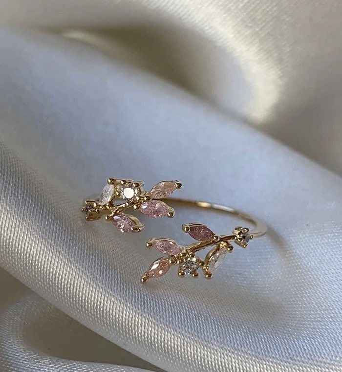 ANILLO LEAF PINK GOLD