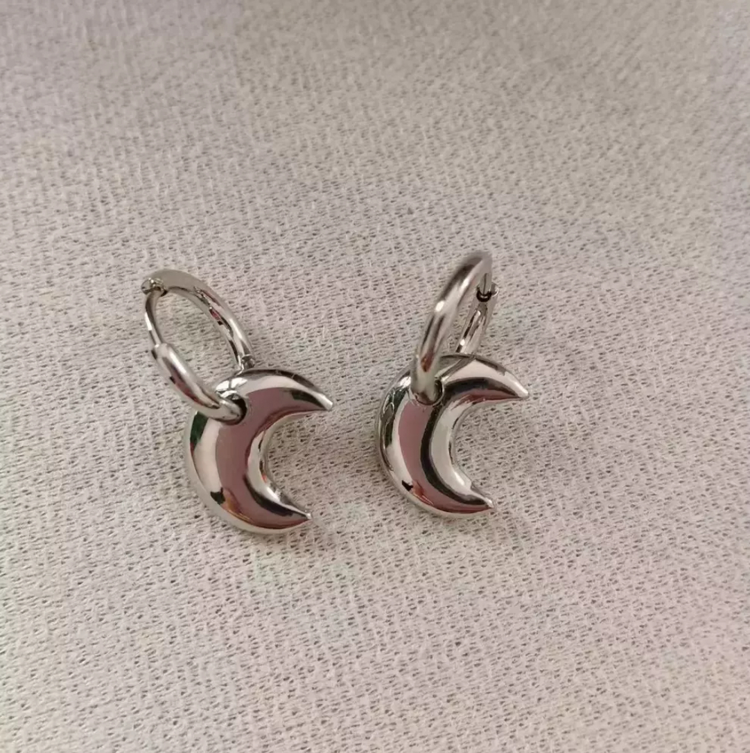 AROS HOOPS MOON SILVER