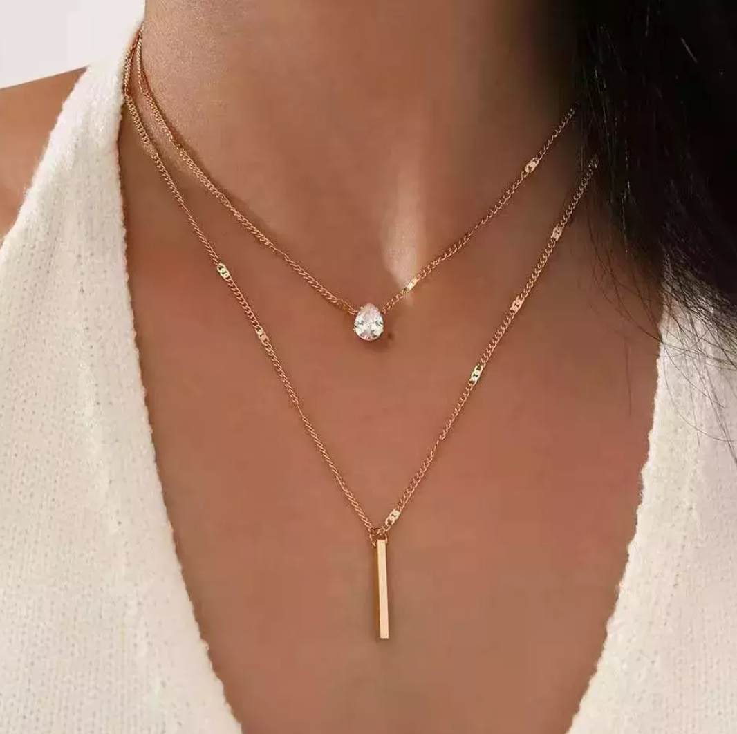 COLLAR DOBLE BARRITA GOLD