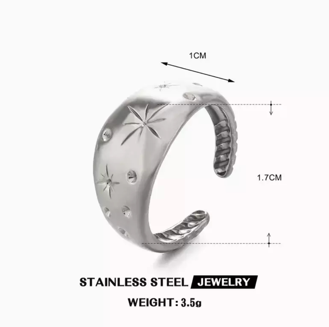 ANILLO BOMBE STARS SILVER