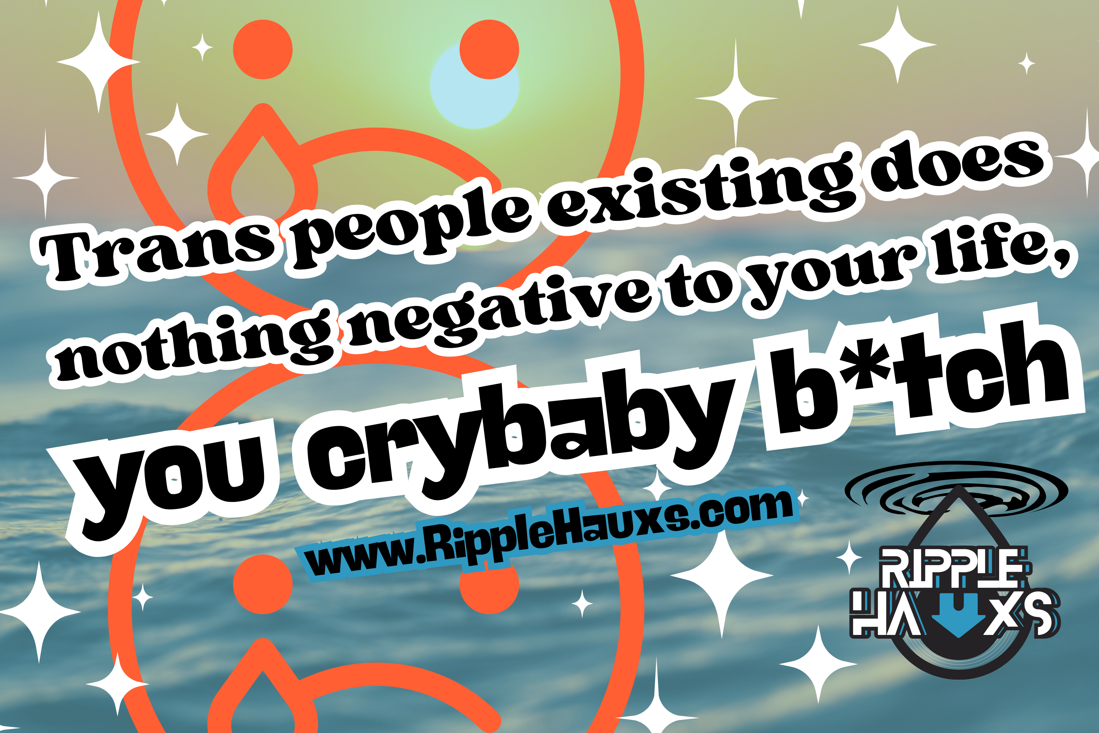 Set of Plates🌊 “TRANS PEOPLE EXISTING DOES NOTHING NEGATIVE TO YOUR LIFE, YOU CRYBABY B*TCH”