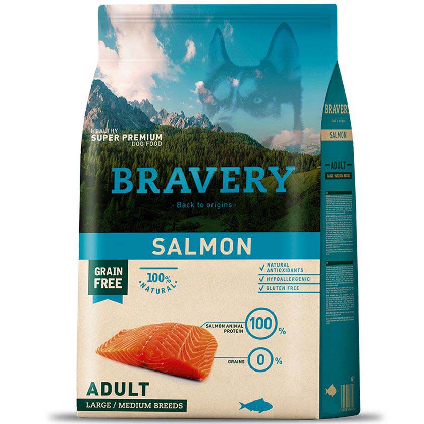 Bravery Perro Adulto Salmón Razas Medianas y Grandes 4 kg