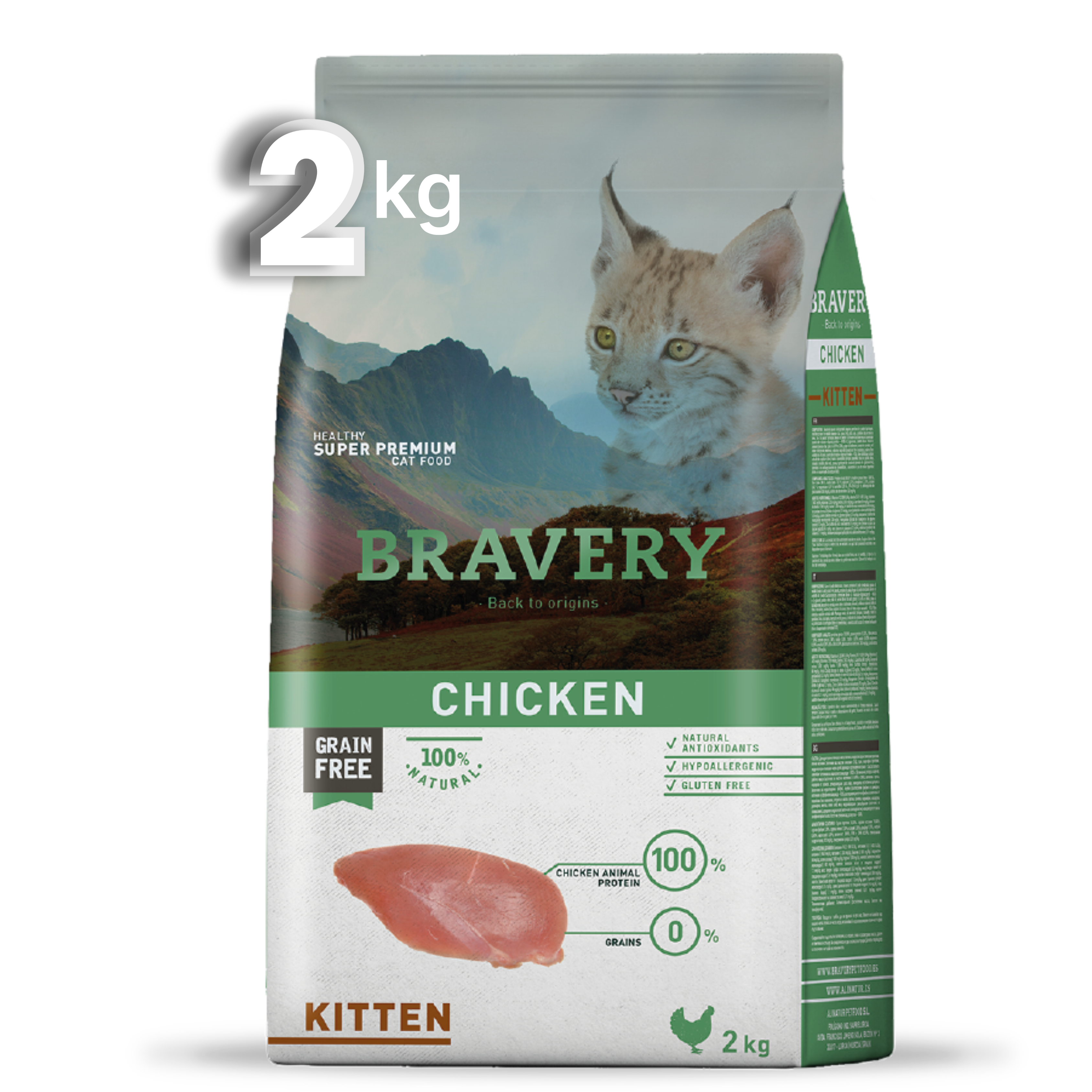 Bravery Gato Kitten Pollo 2 kg