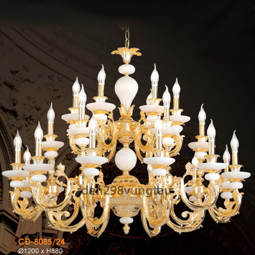 Đèn chùm nến đồng tân cổ điển 8085-24