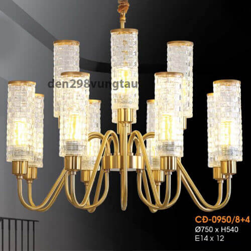 Đèn chùm đồng hiện đại 12 tay 0950