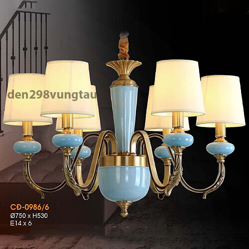 Đèn chùm đồng tân cổ điển 0896