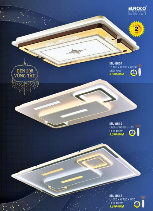 Đèn LED Mâm Gắn Trần Chữ Nhật