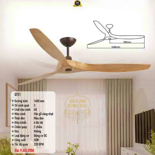 Quạt Trần Gỗ QT51