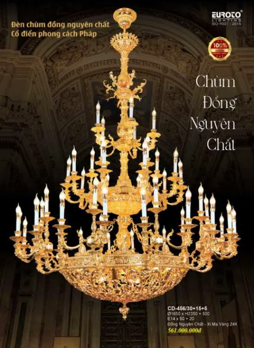 Chùm Nến Đồng Nguyên Chất