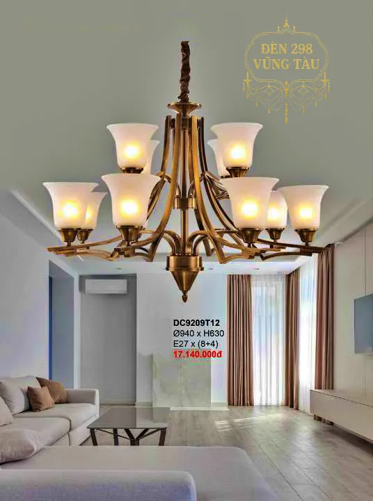 Đèn Chùm Đồng Trang Trí Phòng Khách
