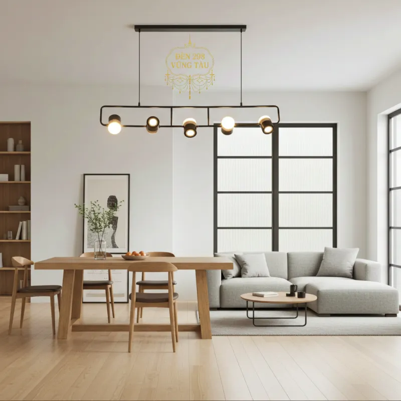 Đèn thả trần 5 bóng LED hiện đại