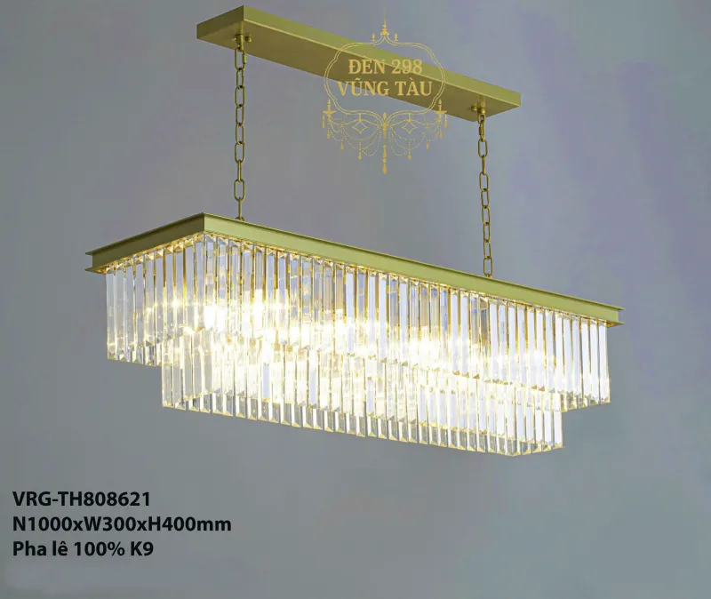 Đèn chùm pha lê hình chữ nhật