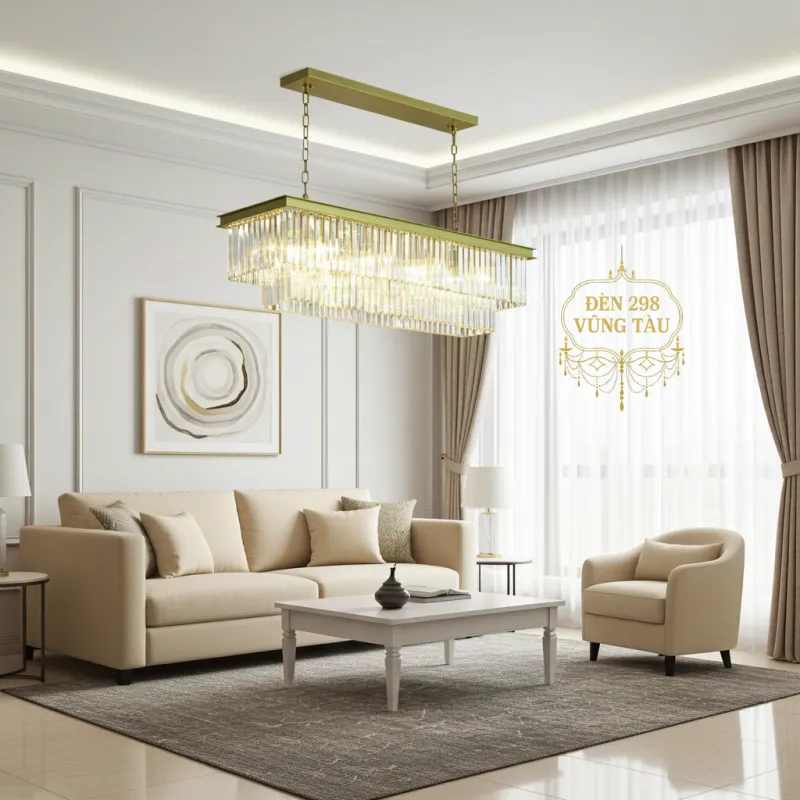 Đèn chùm pha lê hình chữ nhật