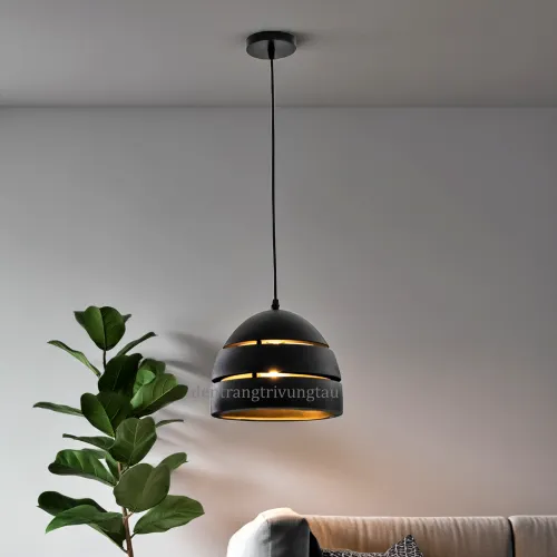Đèn thả trần đơn đen kiểu hiện đại