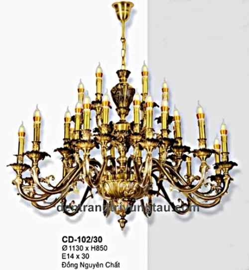 Đèn chùm nến đồng cổ điển 102
