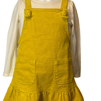 New with Tag- Art Class-Yellow Corduroy Pinafore Dress (Size 4T)