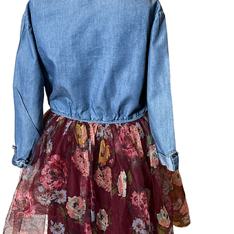 Jean top with Violet Bottom Dress (size 10)